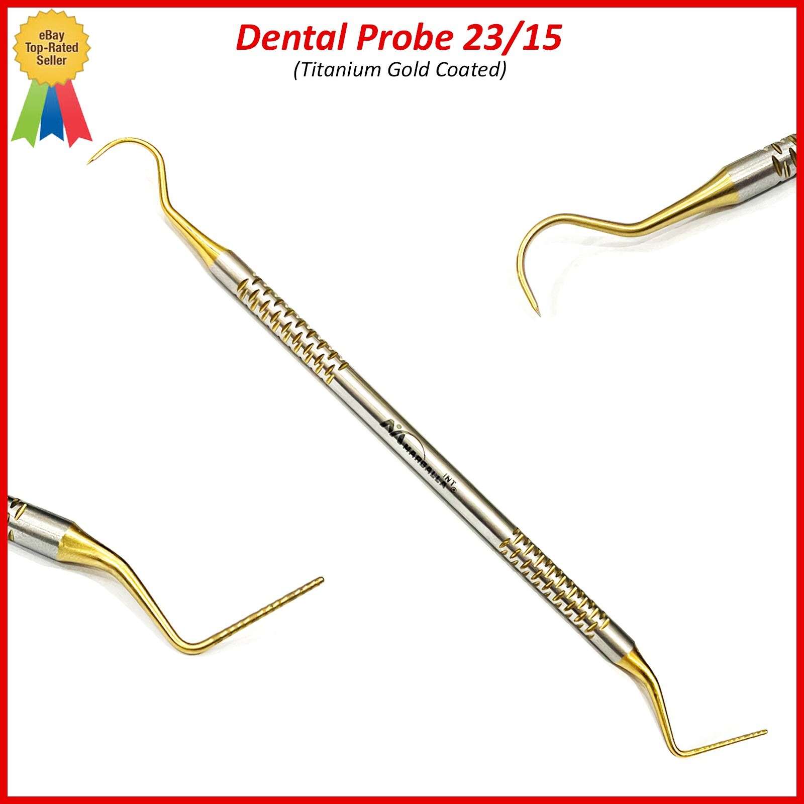 New Dental Explorer-Probe 23/15UNC High Quality Titanium Gold Coated