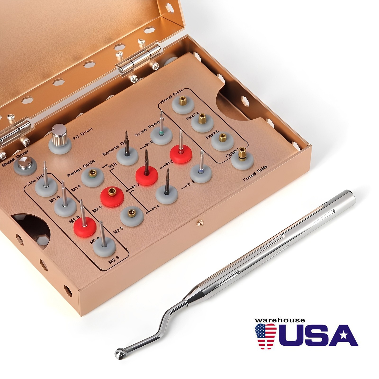 Dental Bur Burs Holder Block Disinfection Box Aluminium Autoclave 9Holes Blue DL