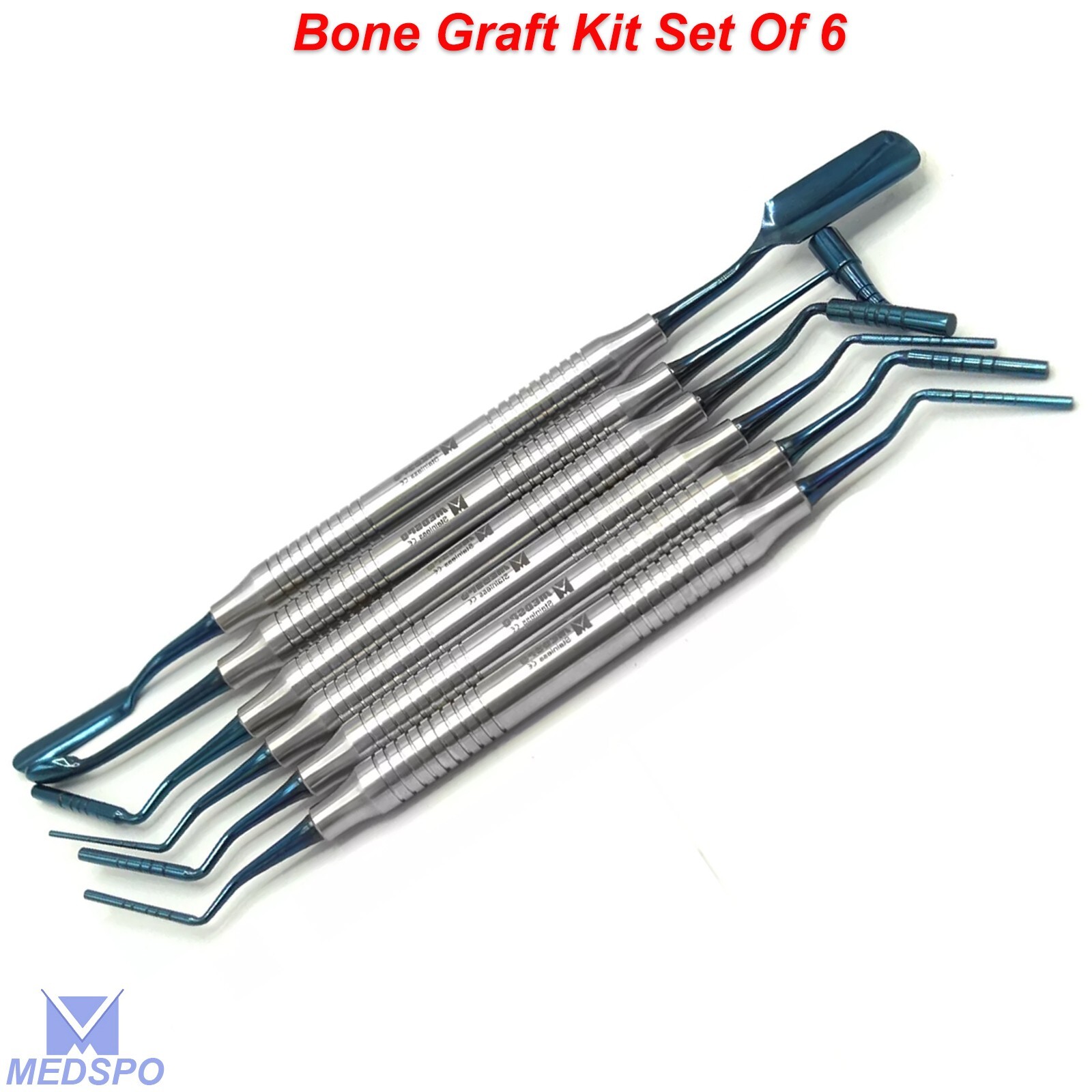 Bone Graft Instruments Implant Surgery Plugger Packer Condenser Carrier Set Of 6