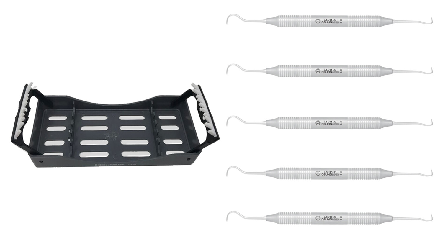 Dental Scaler U15-33 Light Wt. Metal Handle, 5 Pcs Set