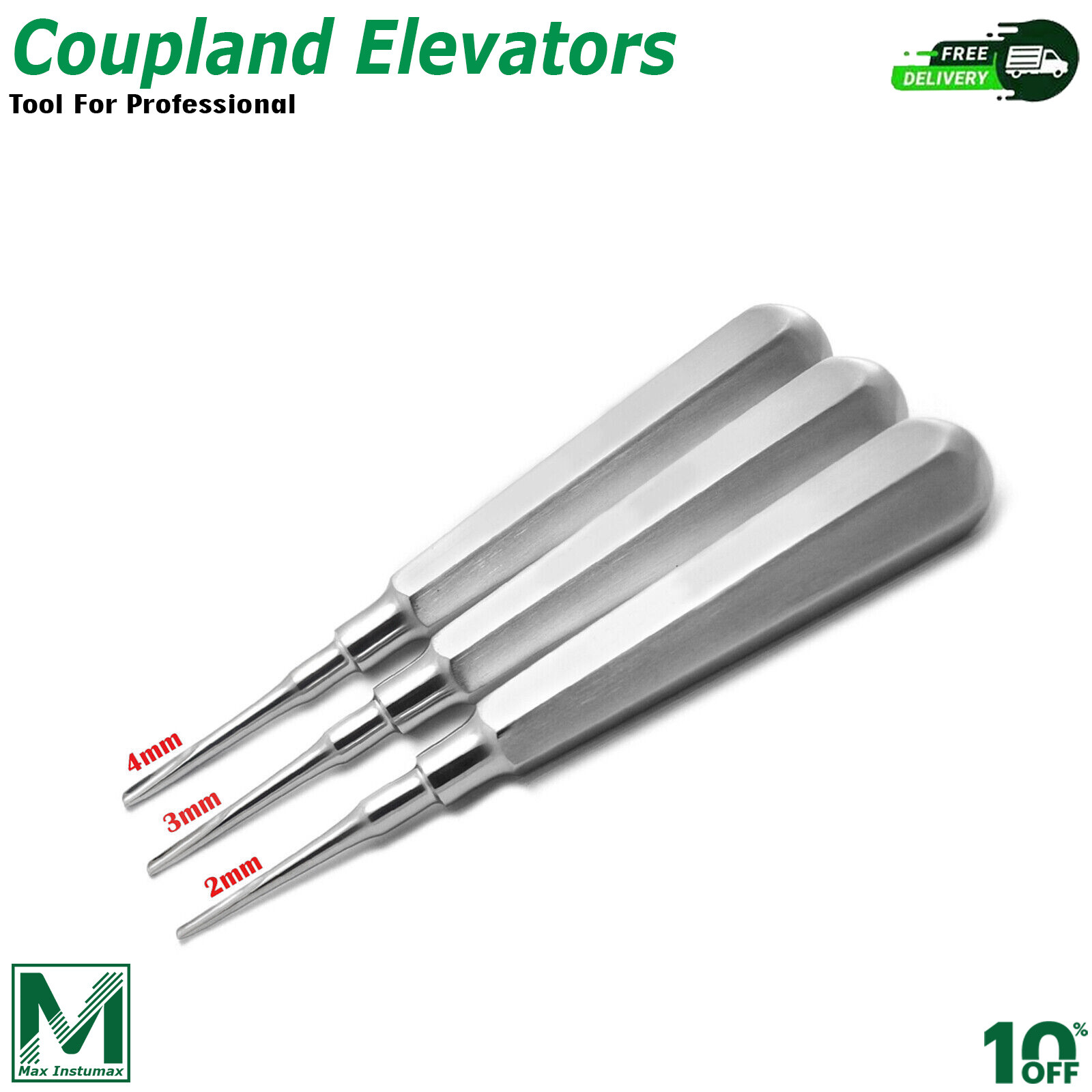 9Pcs Basic Dental Extraction Kit Tooth Forceps Root Elevators Periosteal elevato