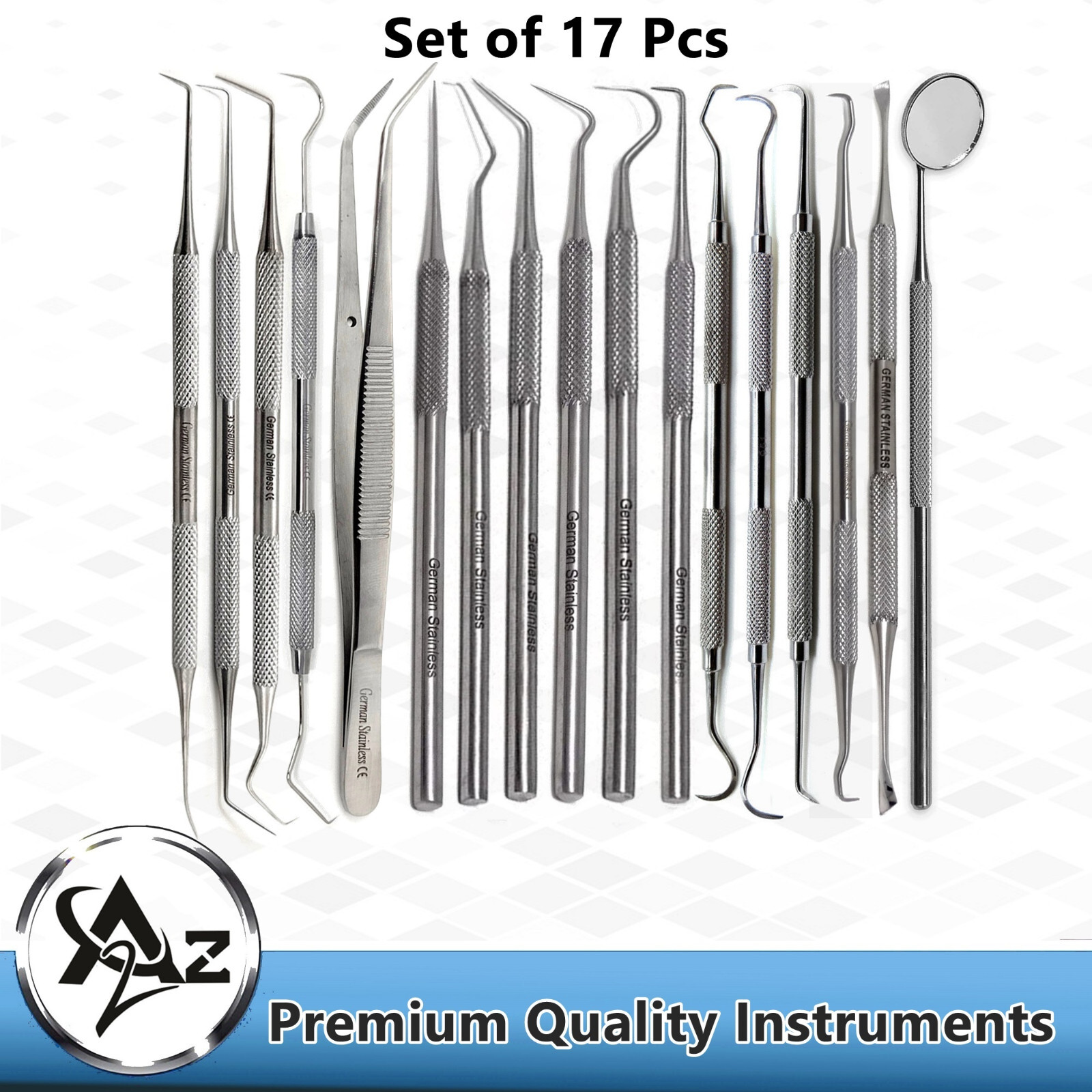 Dental Tools Set Dentist Teeth Kit Oral Clean Probe Stainless Steel Picks GERMAN