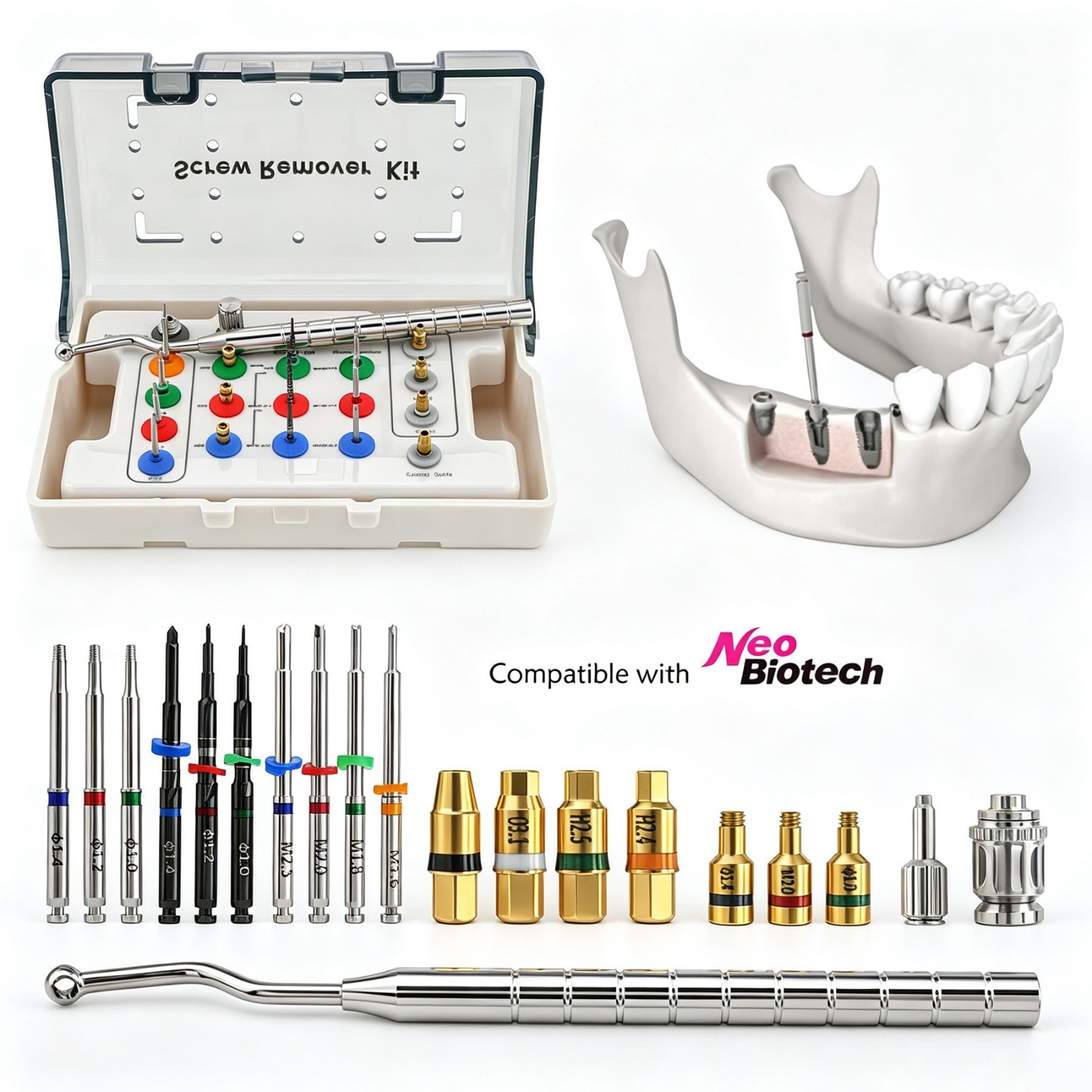 Implant Broken Screw Remover Kit Surgical Tool Dental Instrument NeoBiotech SR
