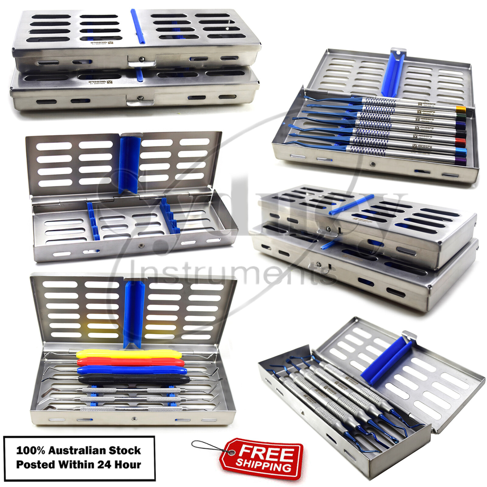 Dental Composite Filling Instruments & PDL Root Elevators with Cassette NEW
