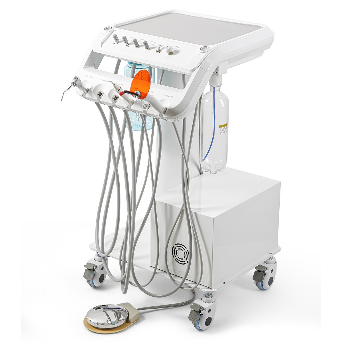 Portable Dental Delivery Unit Syringe Suction Turbine With Air Compressor 4Hole