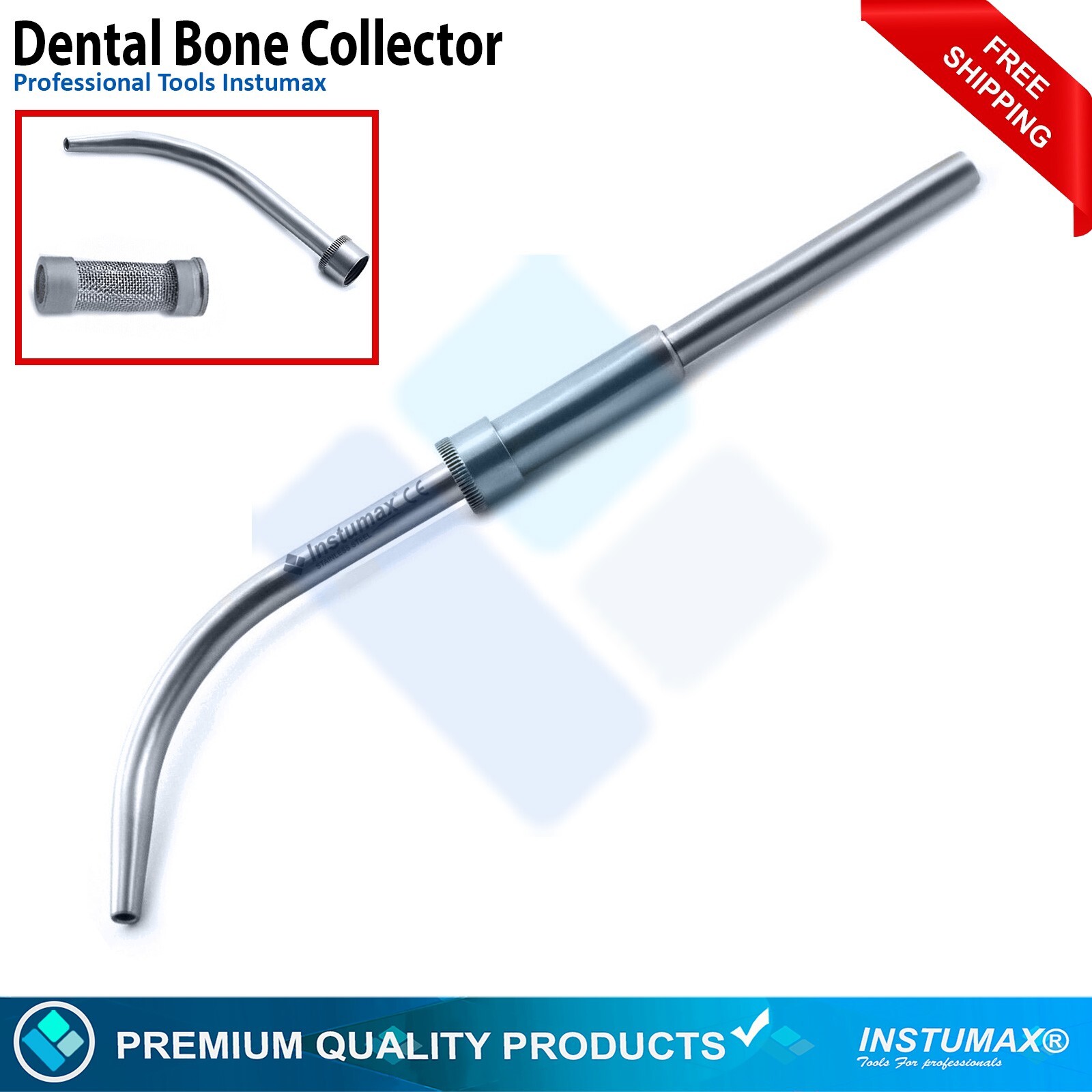 Dental Bone Grafting Instrument Kit 4-Pcs Implant Bone Rongeur Molt 9 Collector