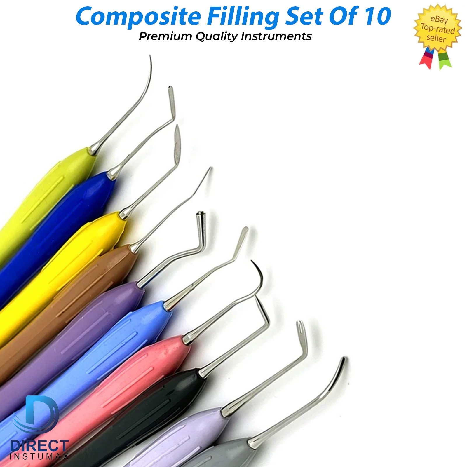 Set of 10 LM Arte Composite Filling & Restorative Instrument Silicone Handle