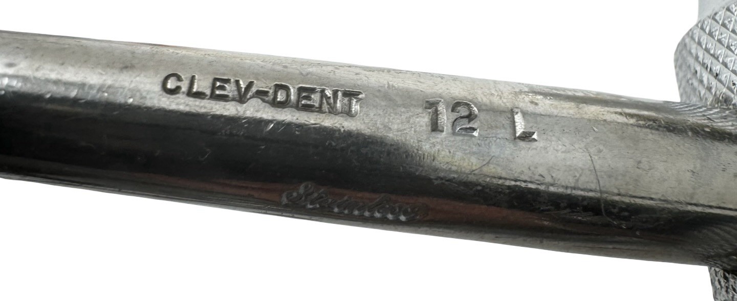Vintage Clev-Dent 12 L Extractor Extracting Turn Key Tool Stainless Steel