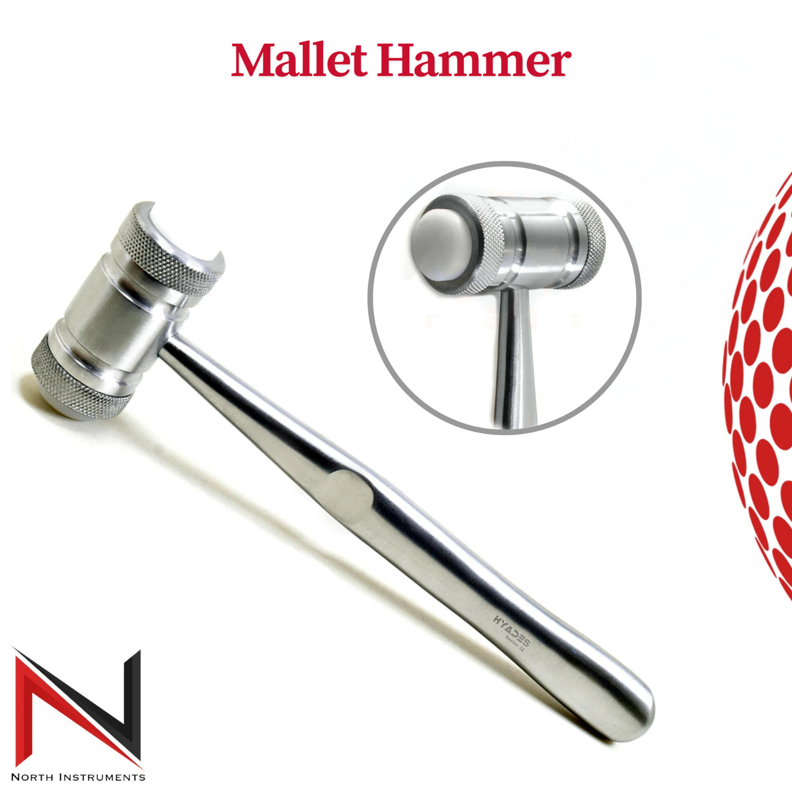 Orthopedic Dental Bone Mallet Hammer Surgical Implant Spreader Osteotome Surgery