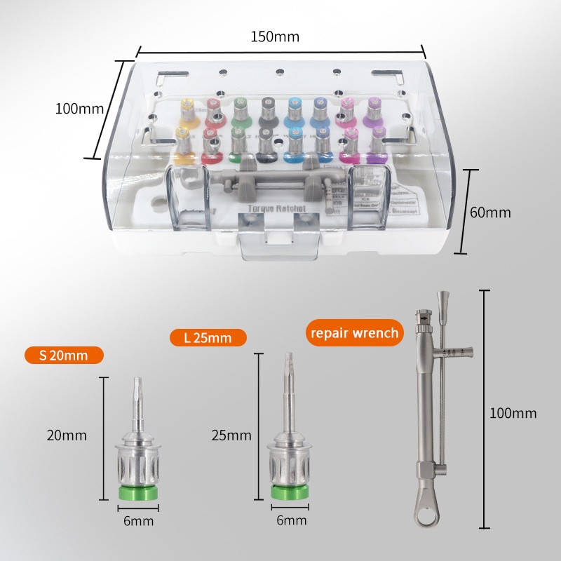 Dental Implant Restoration Tool Kit Universal Implant Wrench 15-70NCM w/ Driver