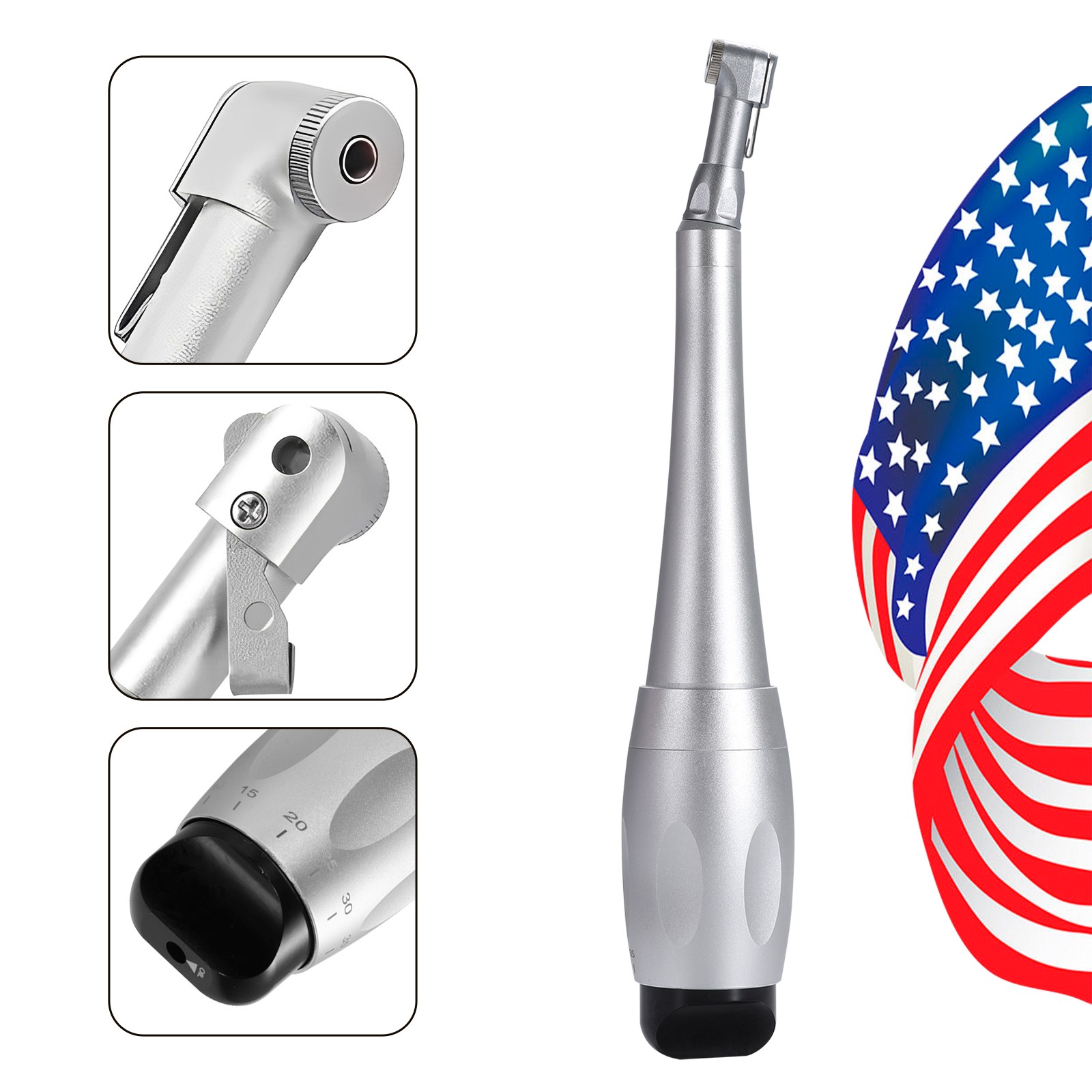 Dental Universal Implant Kit Torque Wrench Contra Angle & 16pcs Drivers Silver