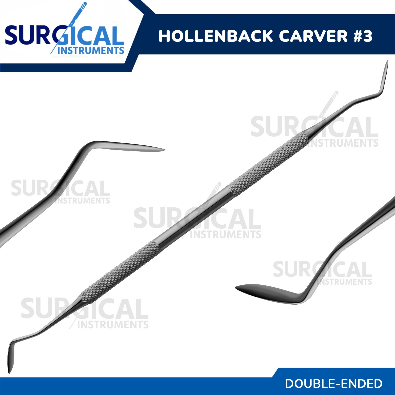 Double Ended Hollenback Carver #3 – Oral Dental Instruments German Grade