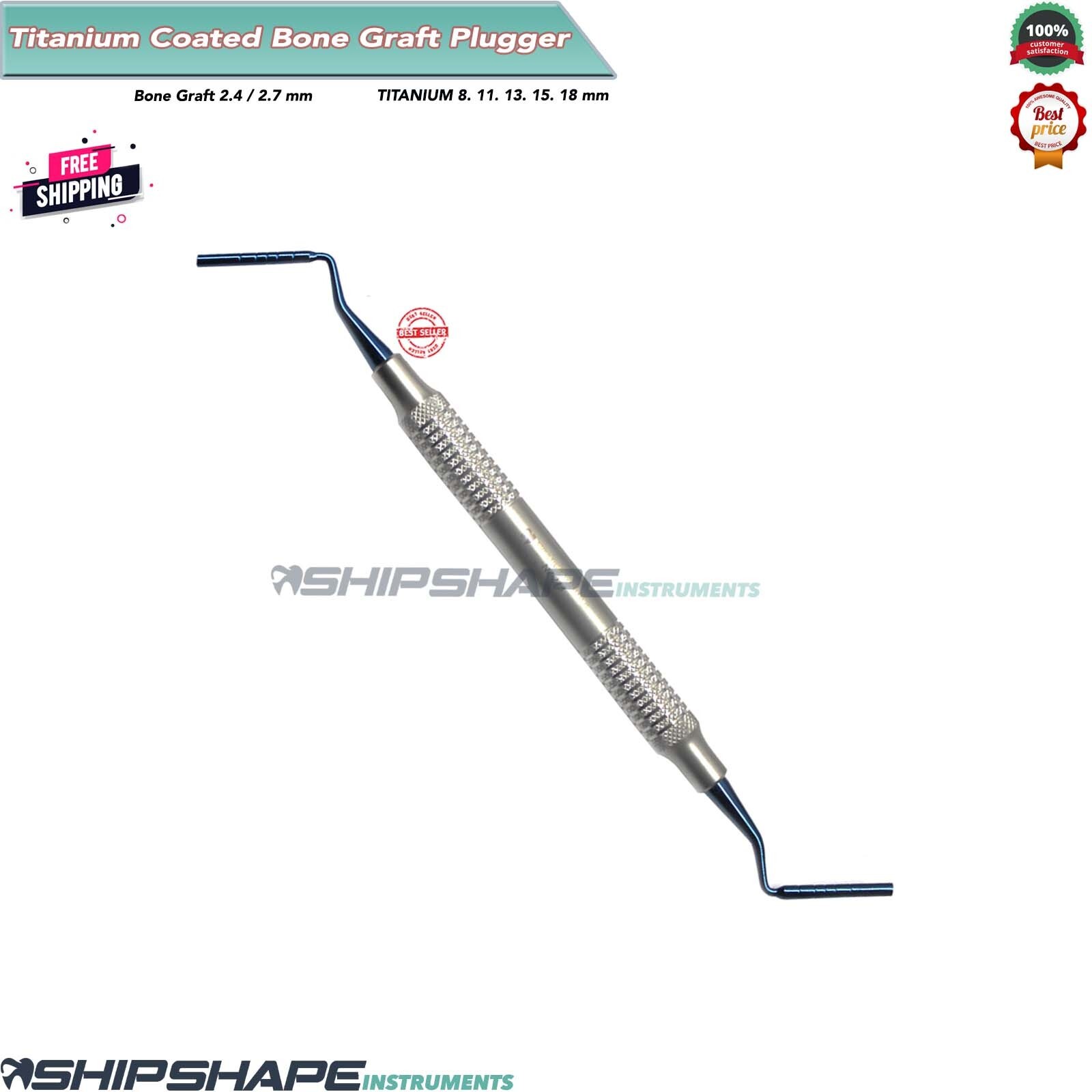 Bone Graft Plugger 2.4mm-2.7mm,Compactor, Packer Implantology Dental Instruments