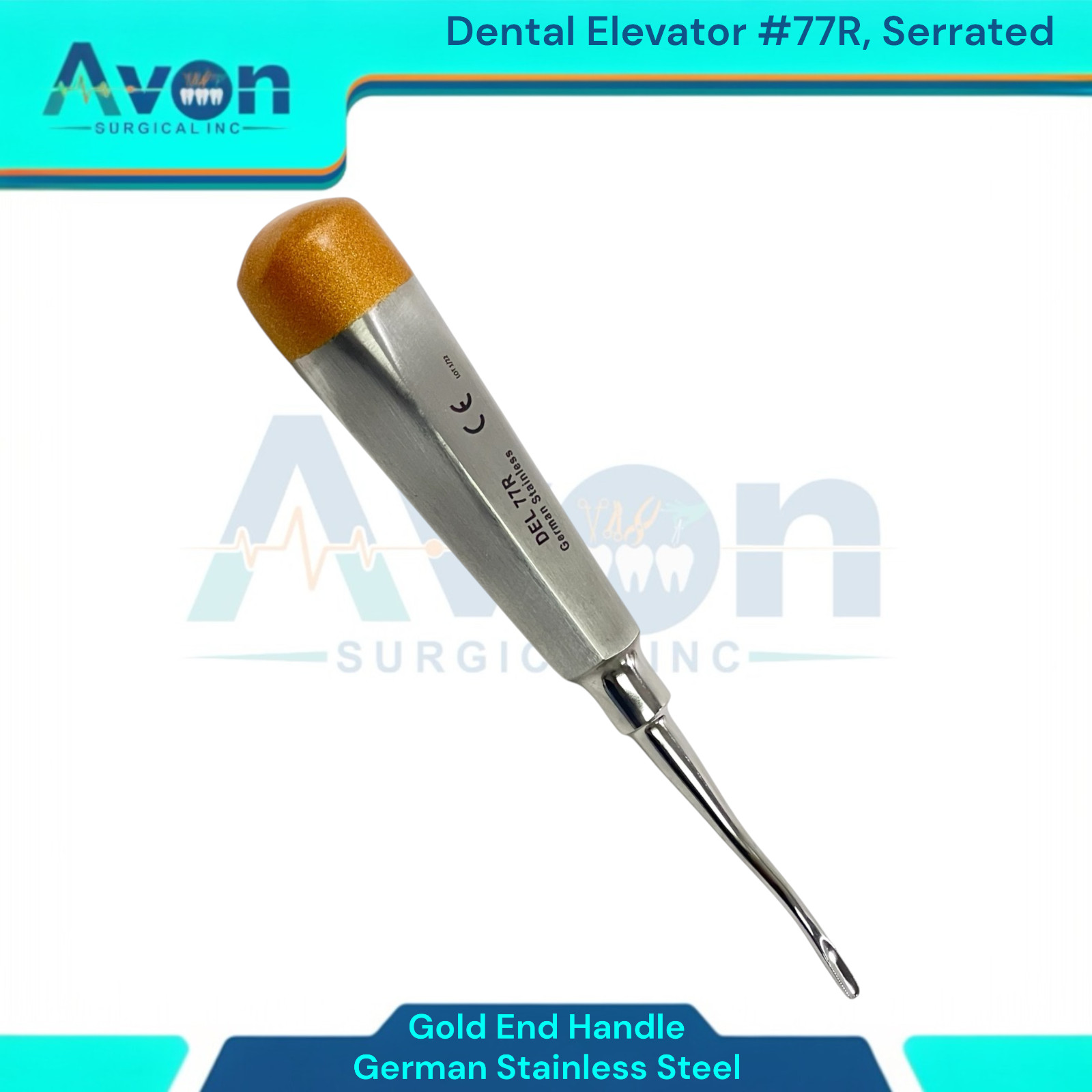 2pcs Set – Bernard Dental Elevator #60 & #77R, Straight & Offset – Stainless