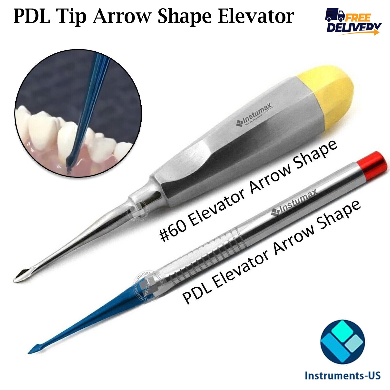 PDL Arrow Shape Elevator Dental Luxating Serrated Spade Luxation #60 Root Elevat