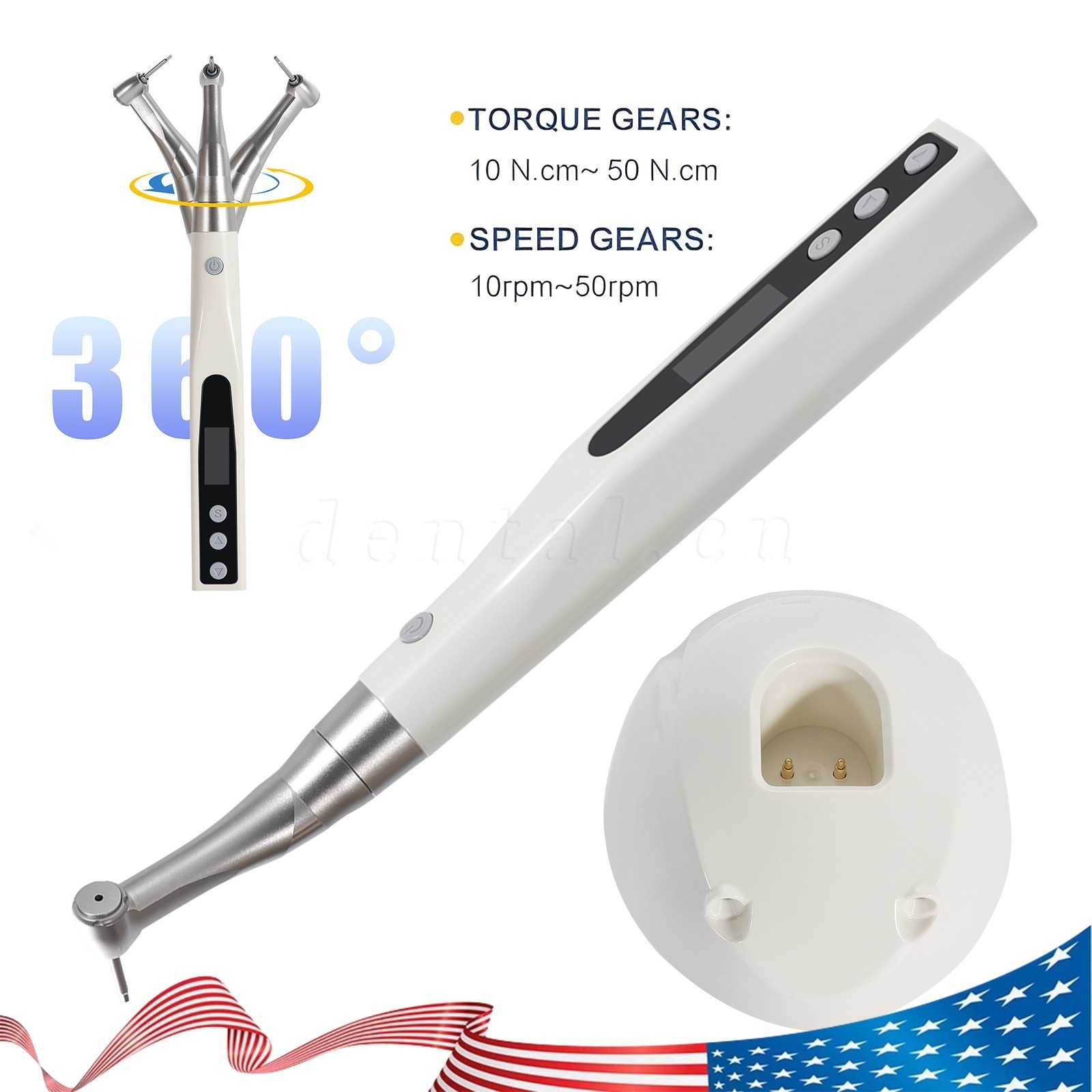Dental Wireless Implant Electric Torque Wrench Handpiece Driver 360° Rotation