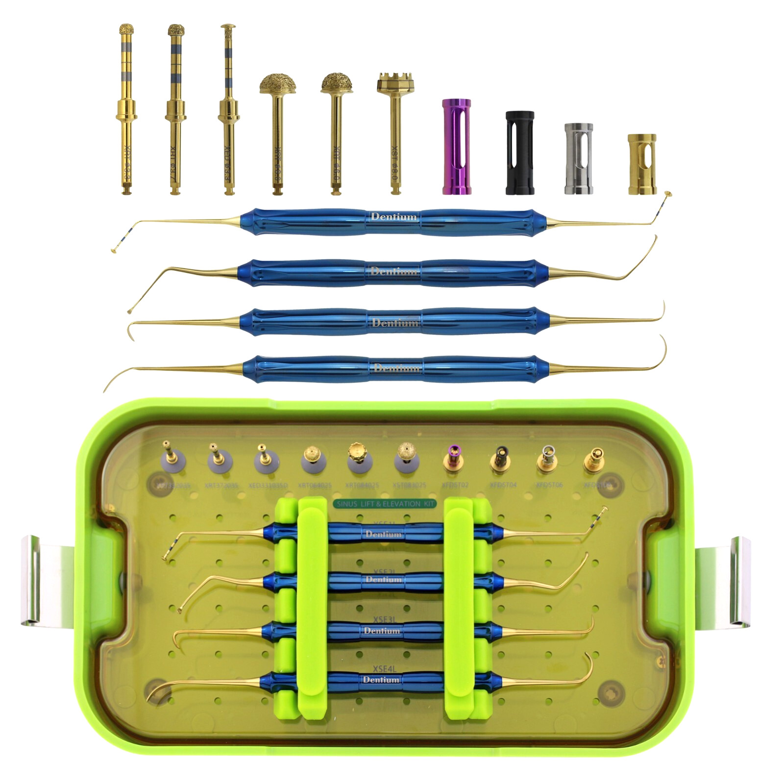 Dental DASK Sinus Lift Drills Kit Lateral Crestal Stoppers Elevation Instrument