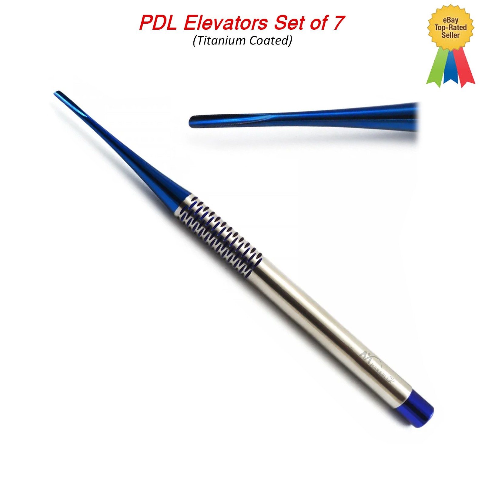 Dental PDL Luxating Root Elevators Set of 7-PCS Periotomes Tips Titanium Coated