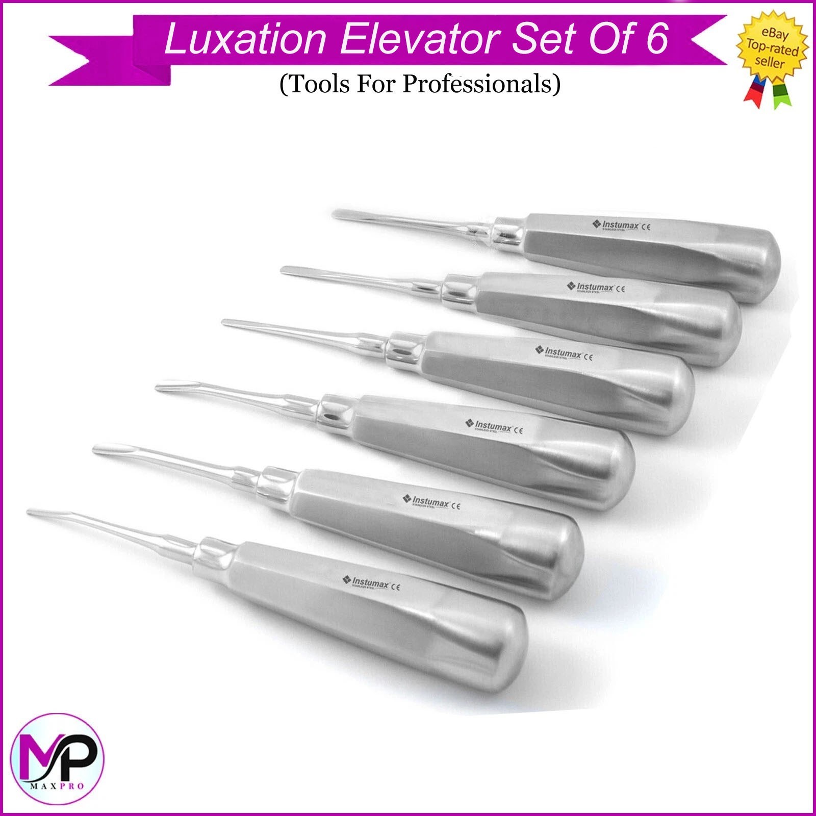 Precision Luxation Elevator Set of 6 – Professional Dental Extraction Instrument