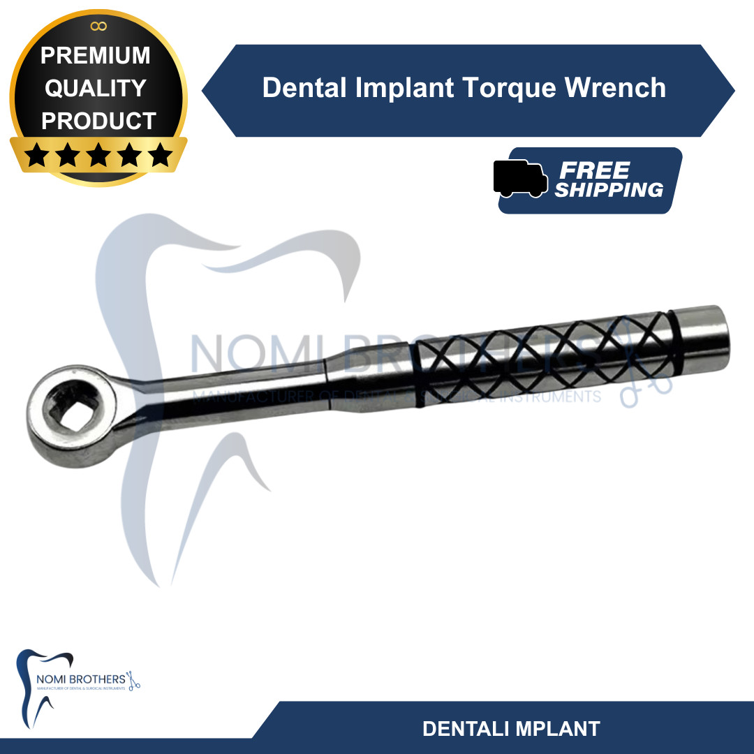 Dental Implant Torque Wrench Ratchet Universal 10-45 Ncm 6.35mm Hex 4.0 Square C