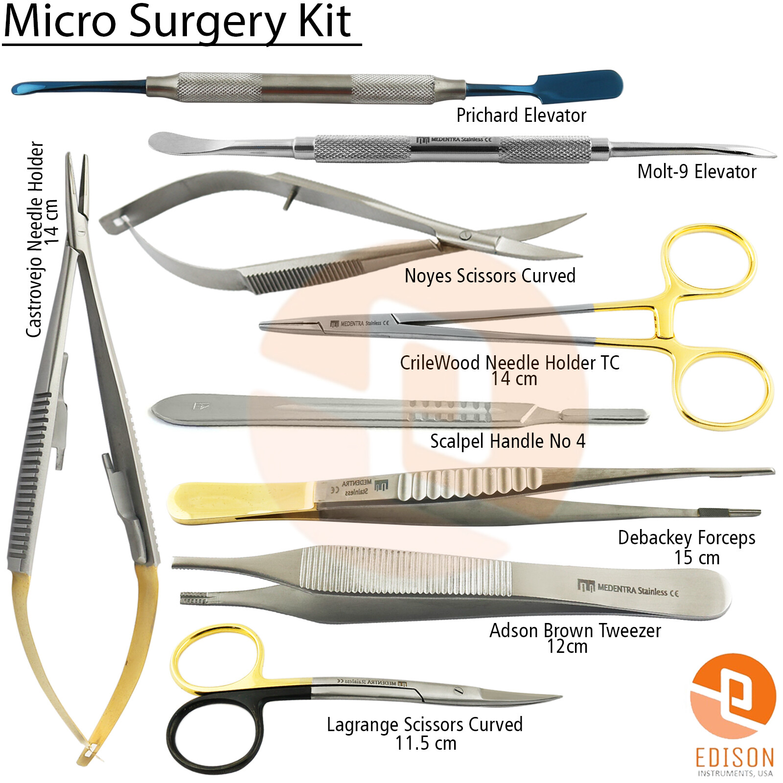 9Pcs Dental Micro Surgery Instruments Periodontal Oral Surgery Kit Surgical