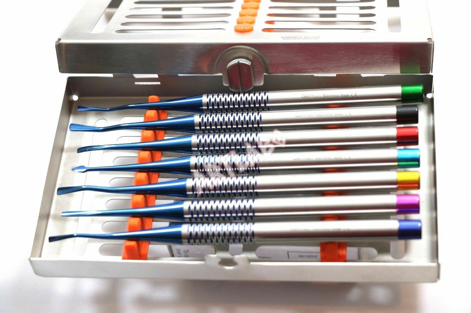 German Stainless Dental Elevator PDL Proximators/Luxating Set of 7 W/Cassette