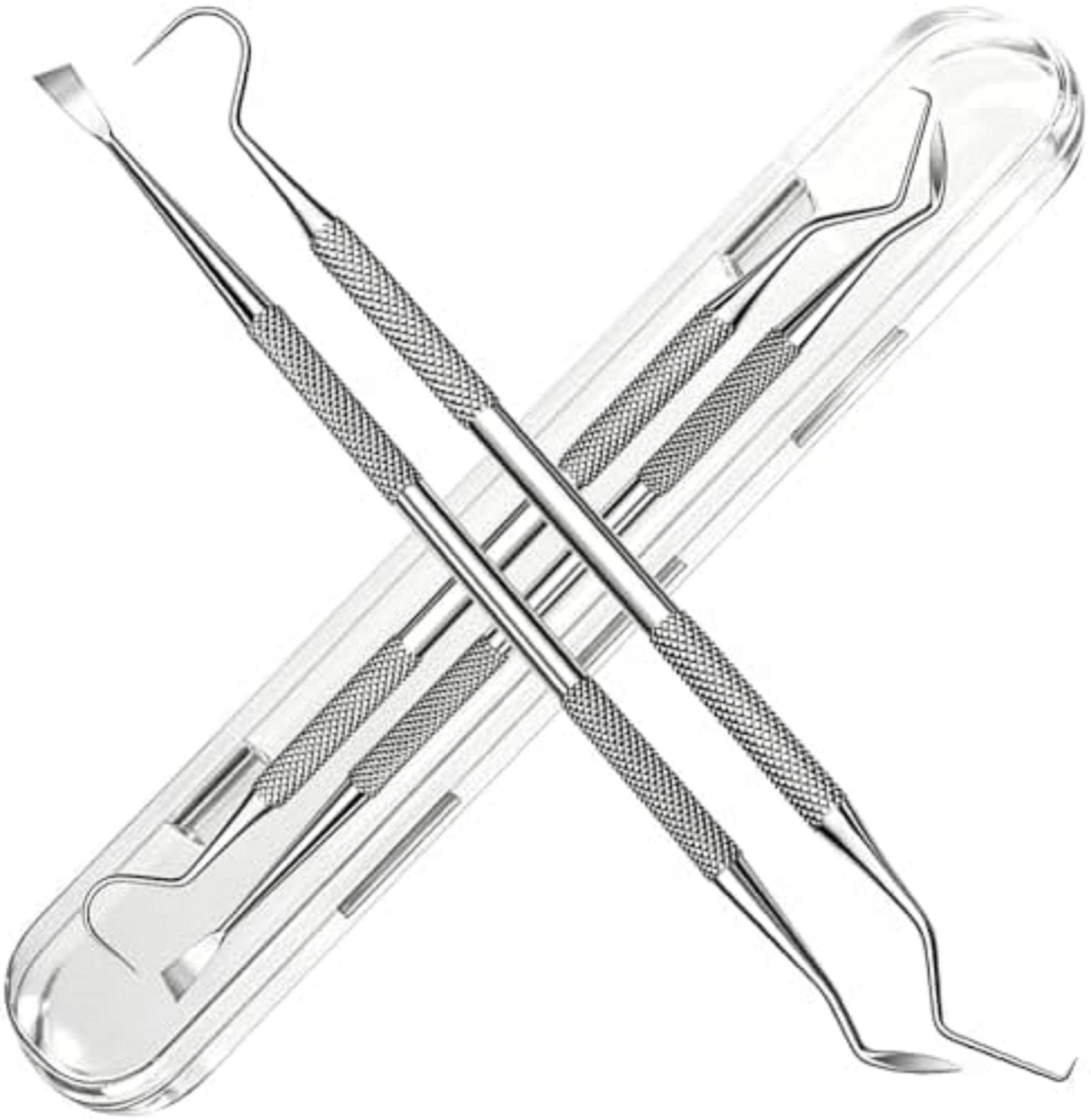 2 Pack Dental Tools for Teeth Cleaning, Metal Dental Pick Hygiene Kit for Home U