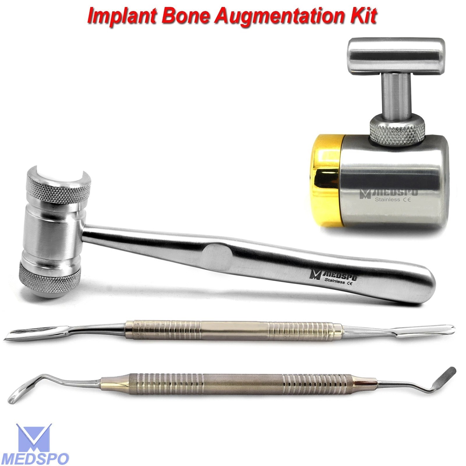 Implant Crusher Mill Mallet Bone Rongeur Forceps Dental Bone Graft Instruments