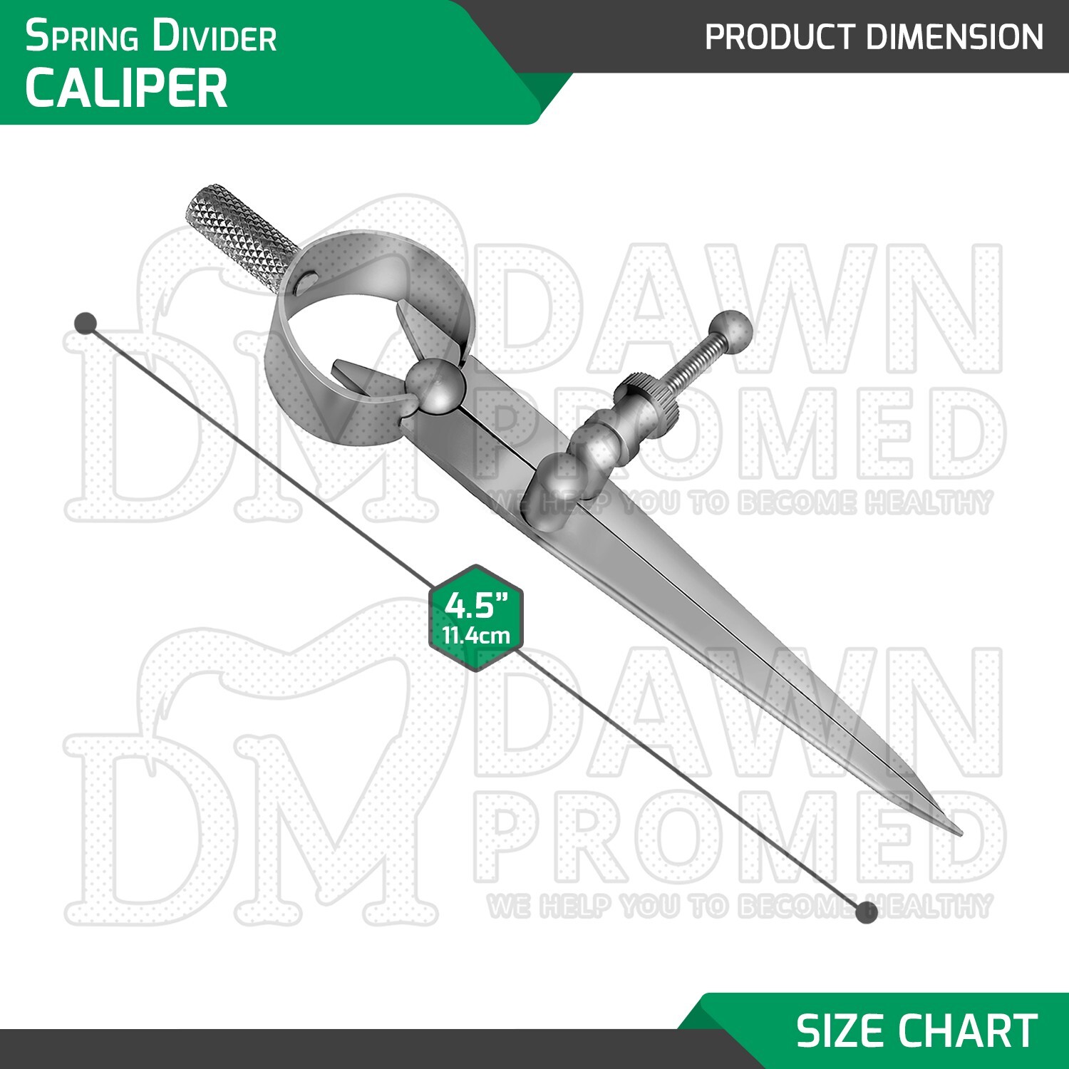 Spring Caliper Divider Measuring Tool 4.5″ Lab Dental Instruments German Grade