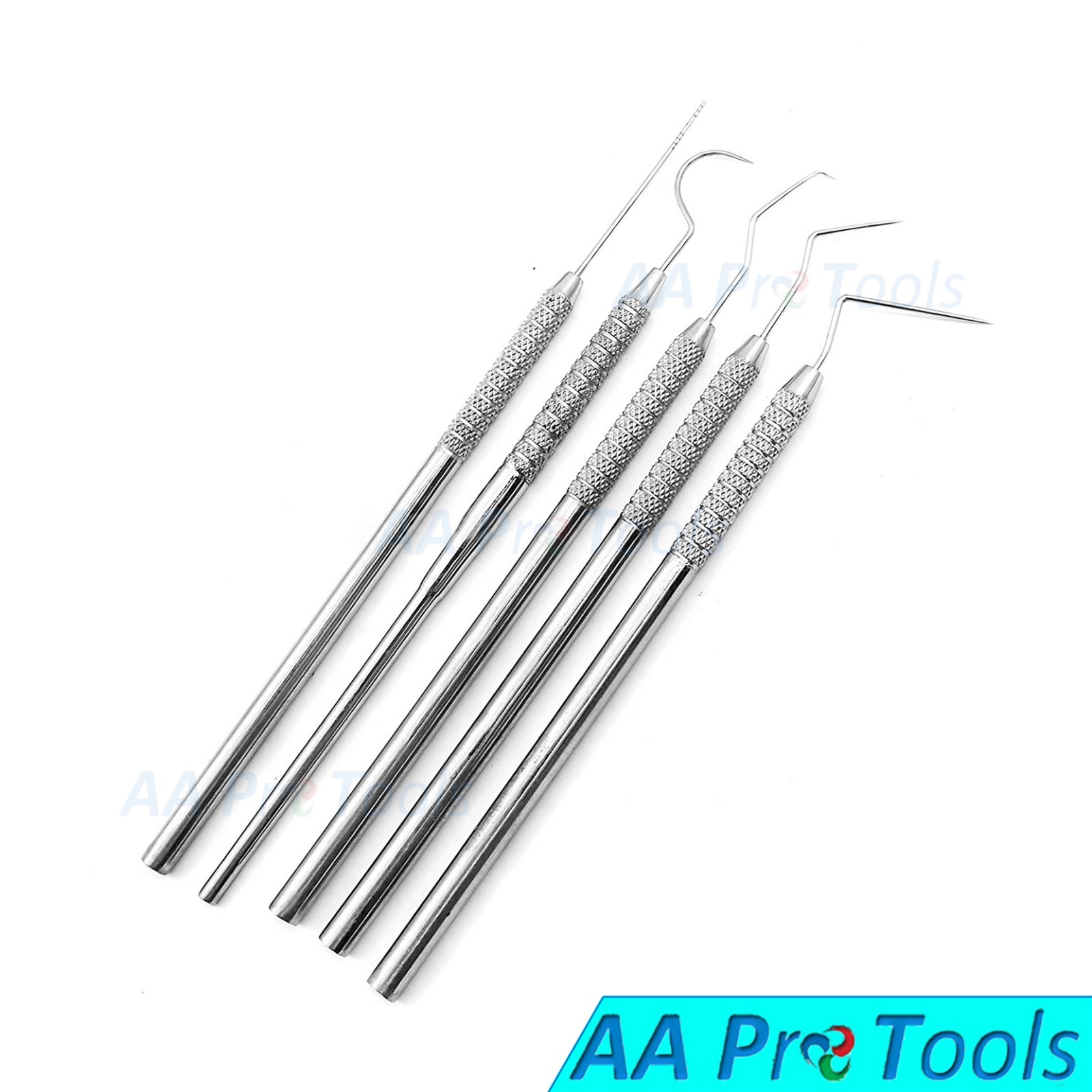 AA Pro: Dental Probes Explorer Hygiene Cleaning Stainless Steel 5 Pcs