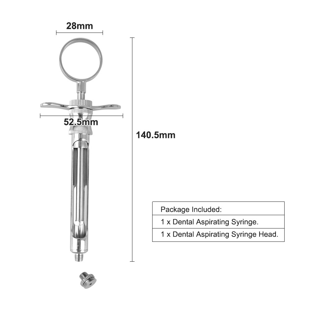 Dental Anesthetic Self Aspirating Cartridge Syringe Three Ring Anesthesia Tools