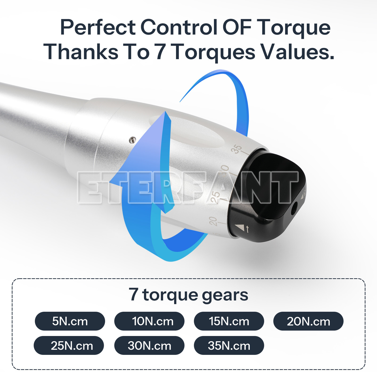 Dental Torque Wrench Universal Implant Kit Wrench Contra Angle with 16 Drivers