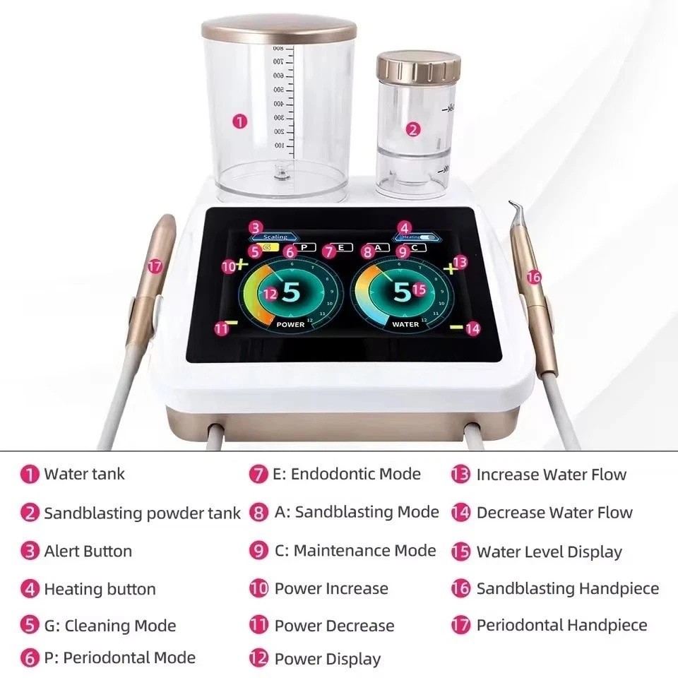 Dental LED Ultrasonic Scaler DA20/Air Polisher 2in1 Perio Surgery Therapy System