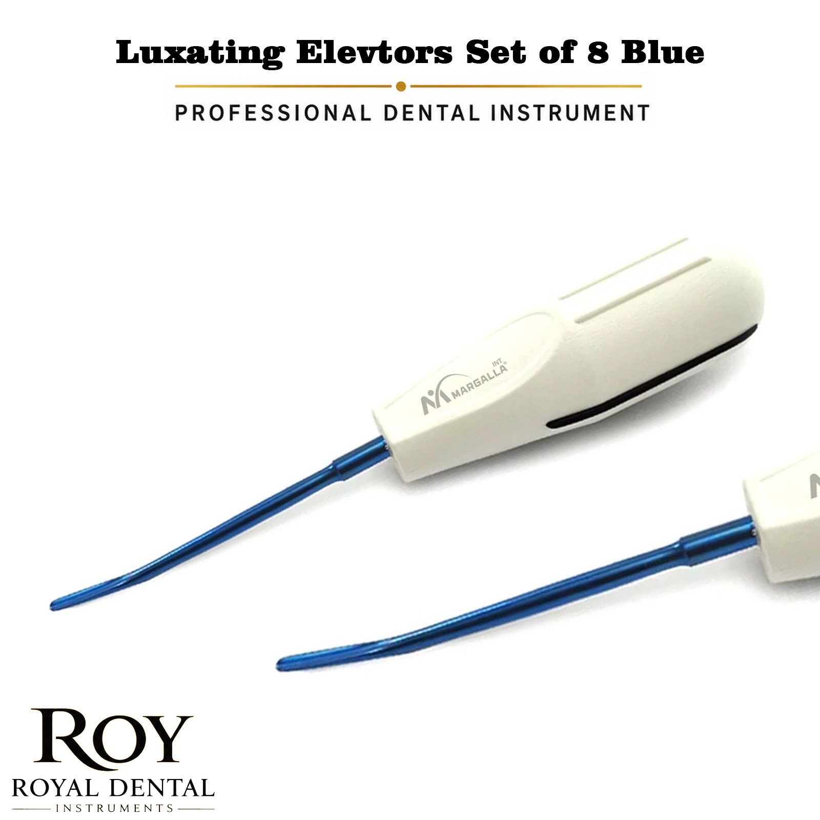Set Of 8 Dental Oral Surgery White Plastic Luxating Root Extracting Elevators