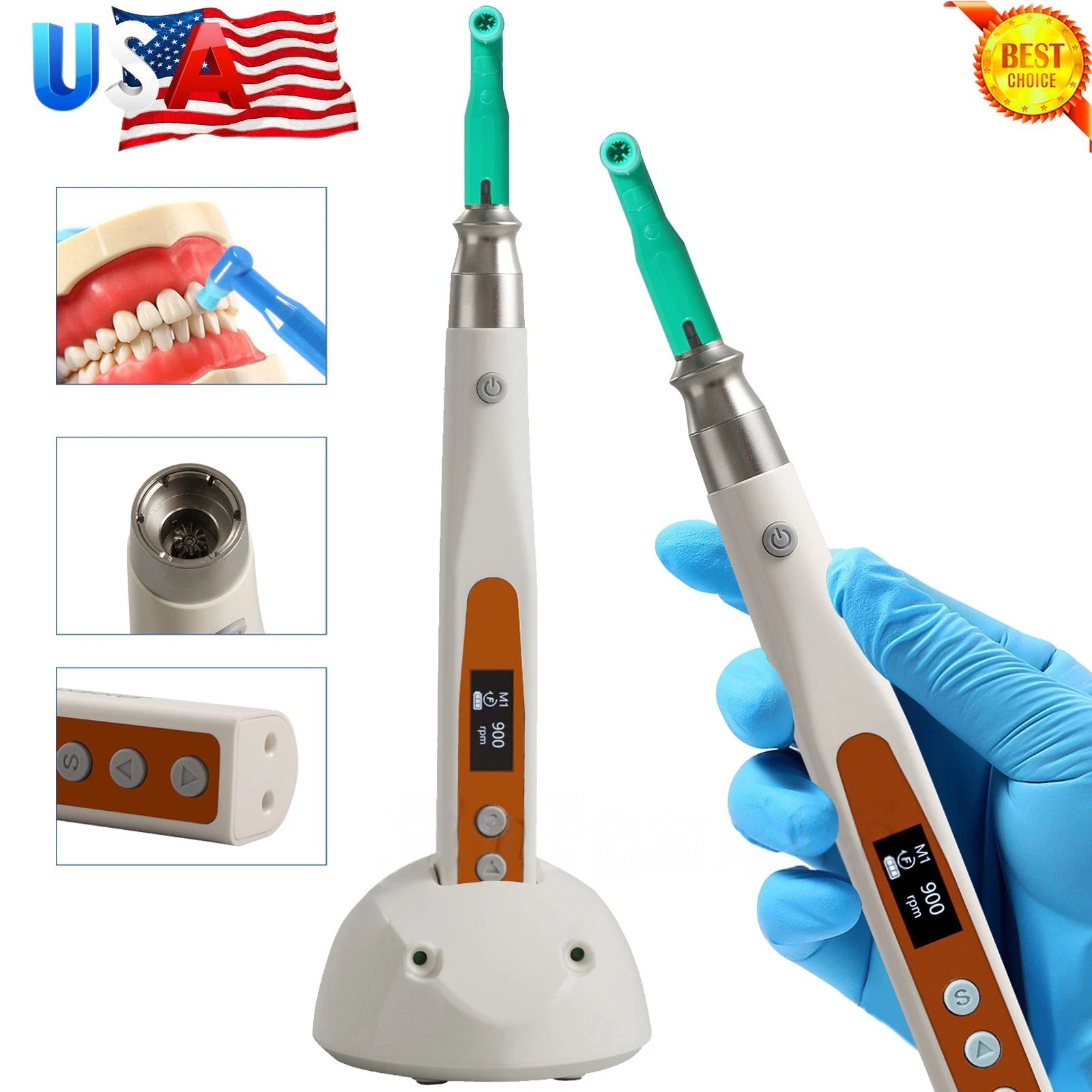 Dental Hygiene Prophy Handpiece Wireless/ 105° disposable prophy angles USA