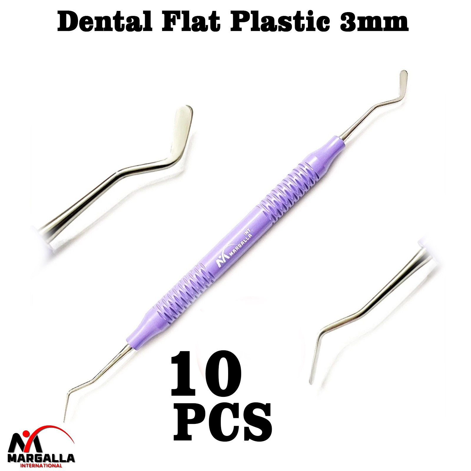 3mm Flat Plastic Filling Instruments Dental Composite Resin Purple Hollow Handle