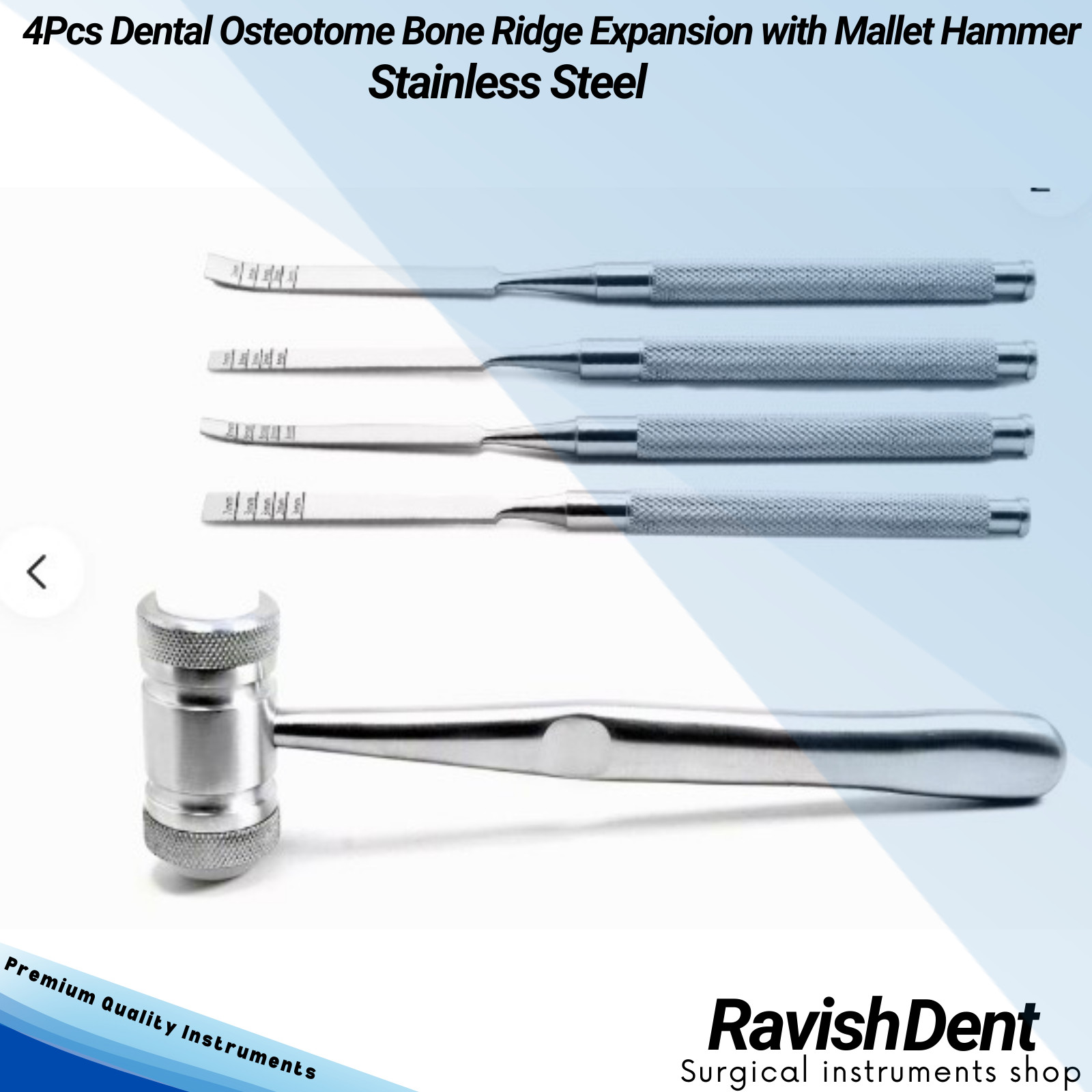 Dental Sinus lift Chisels Straight-Curved Bone Ridge Expansion Mallet Hammer