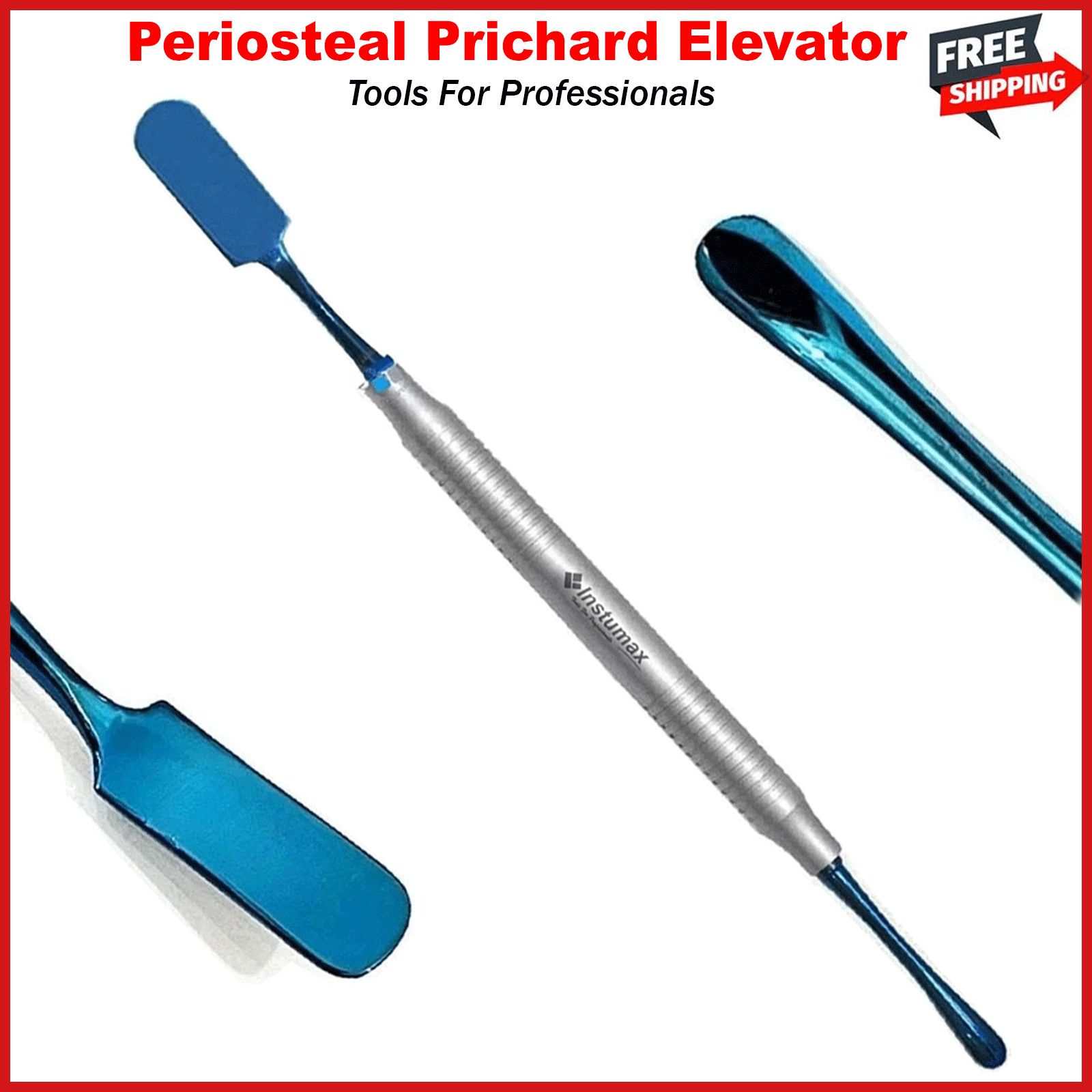 Dental Oral Surgical Periosteal Elevator Prichard Titanium Blue Coated