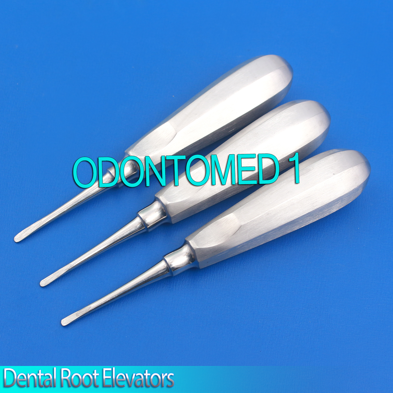 Set Of 3 Root Elevators STRAIGHT 2mm 3mm 4mm STAINLESS Dental DN-595