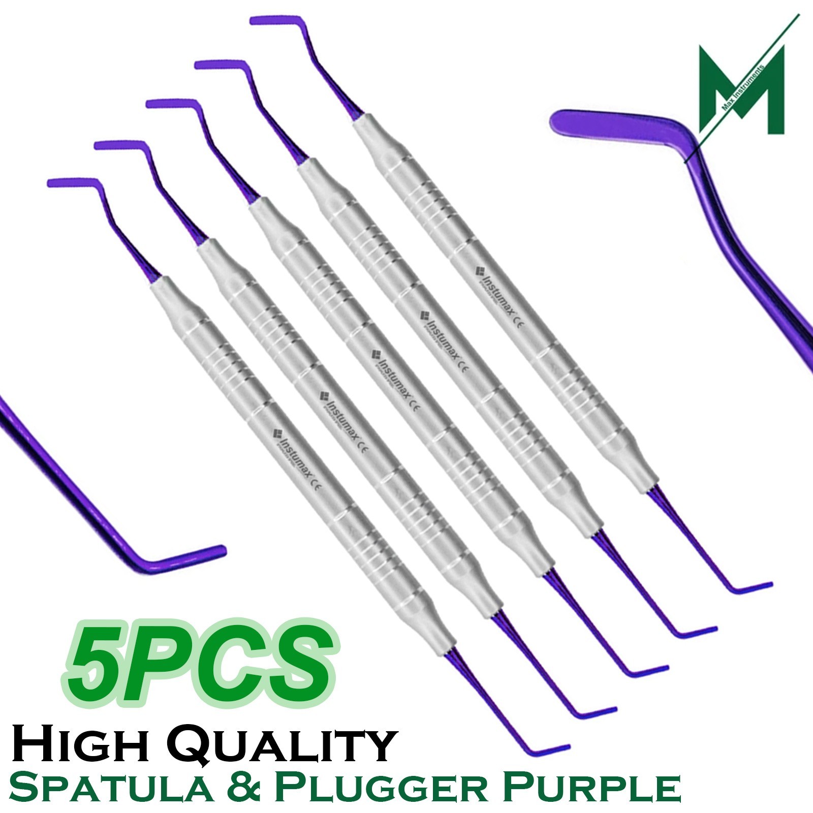Dental Filling Tools Set Titanium Spatula & Plugger with Colorful Tips