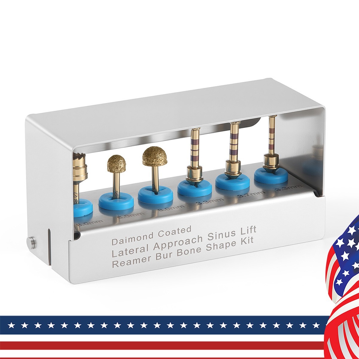Dental Maxillary Sinus External Lifting Diamond Coated Burs Drills 6pcs/Kit