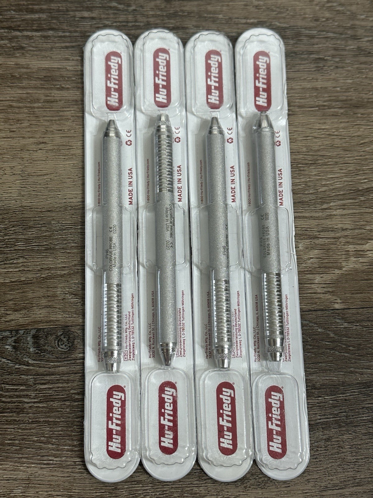 Hu-Friedy PH6 Colorvue Dental Probe #6 Satin Steel Handle Lot Of 4