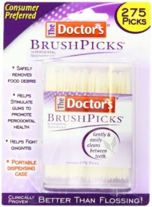 BrushPicks Interdental Toothpicks – 275 Count in Portable Case for Oral Health