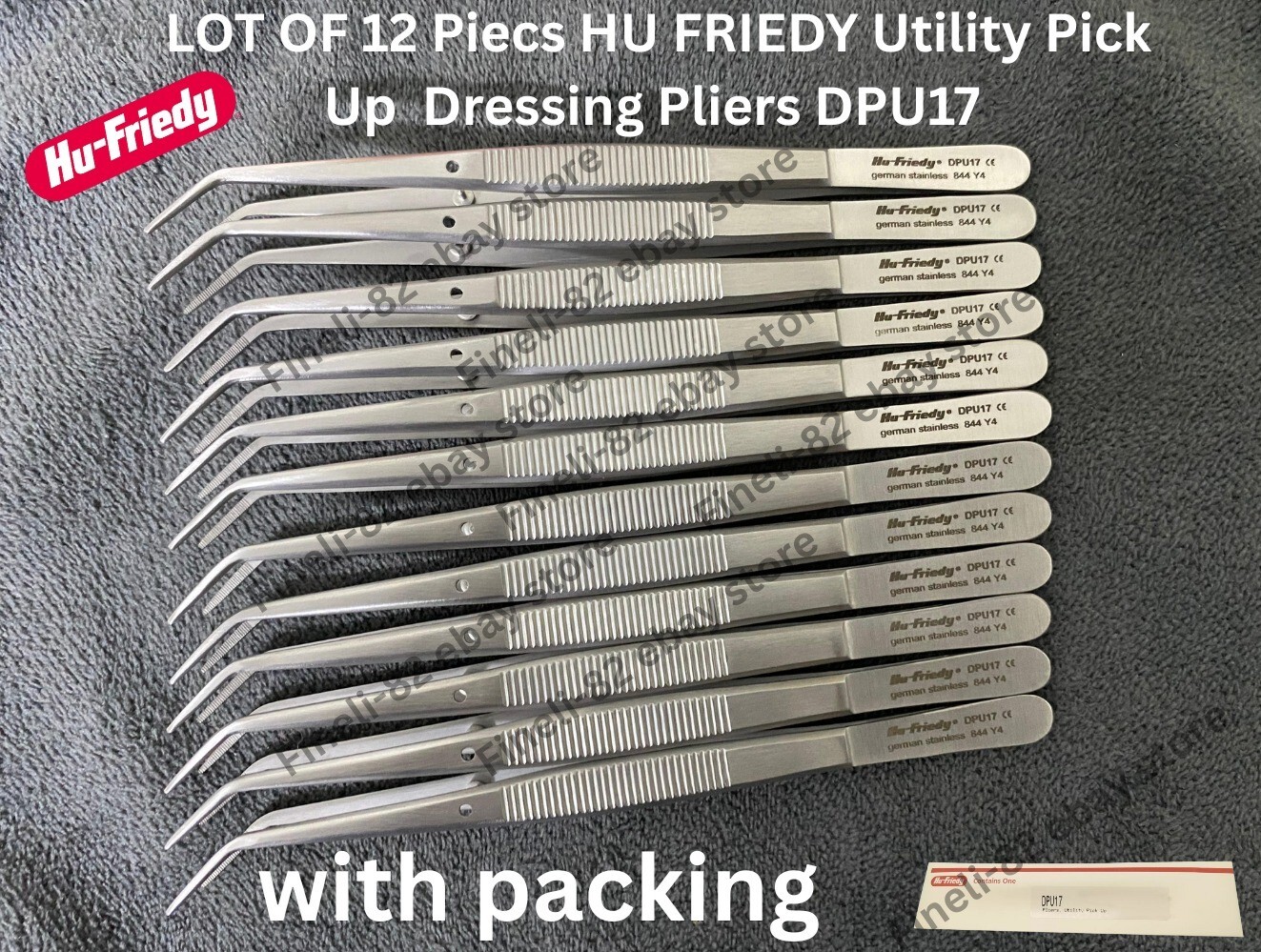 Hu-Friedy Dpu17 Dental Dressing Plier Utility Pick Up Lot of 12 Pieces