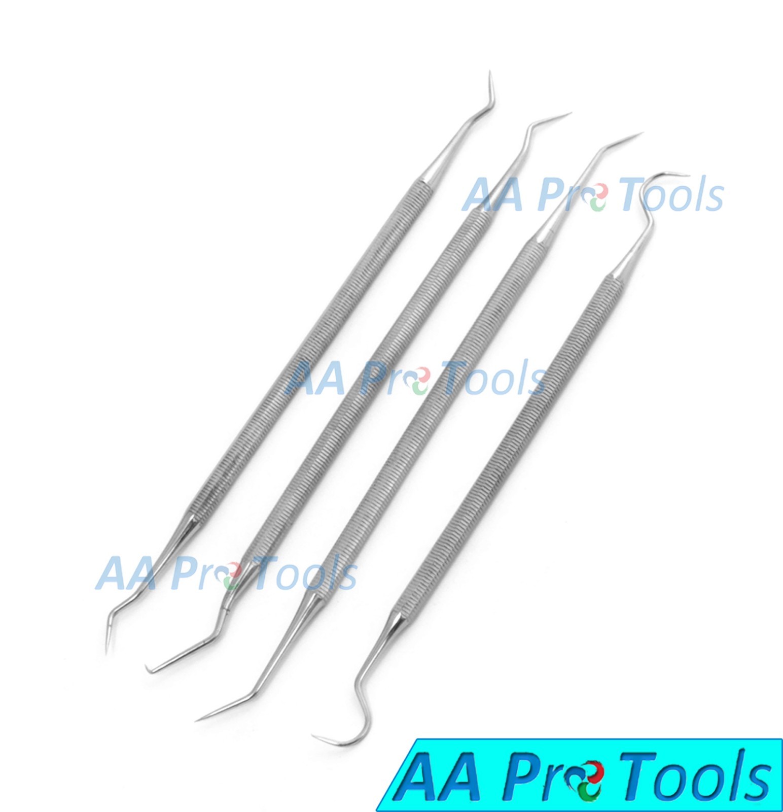 New 4pc Dental Picks Probe Wax Carver Set Stainless Steel