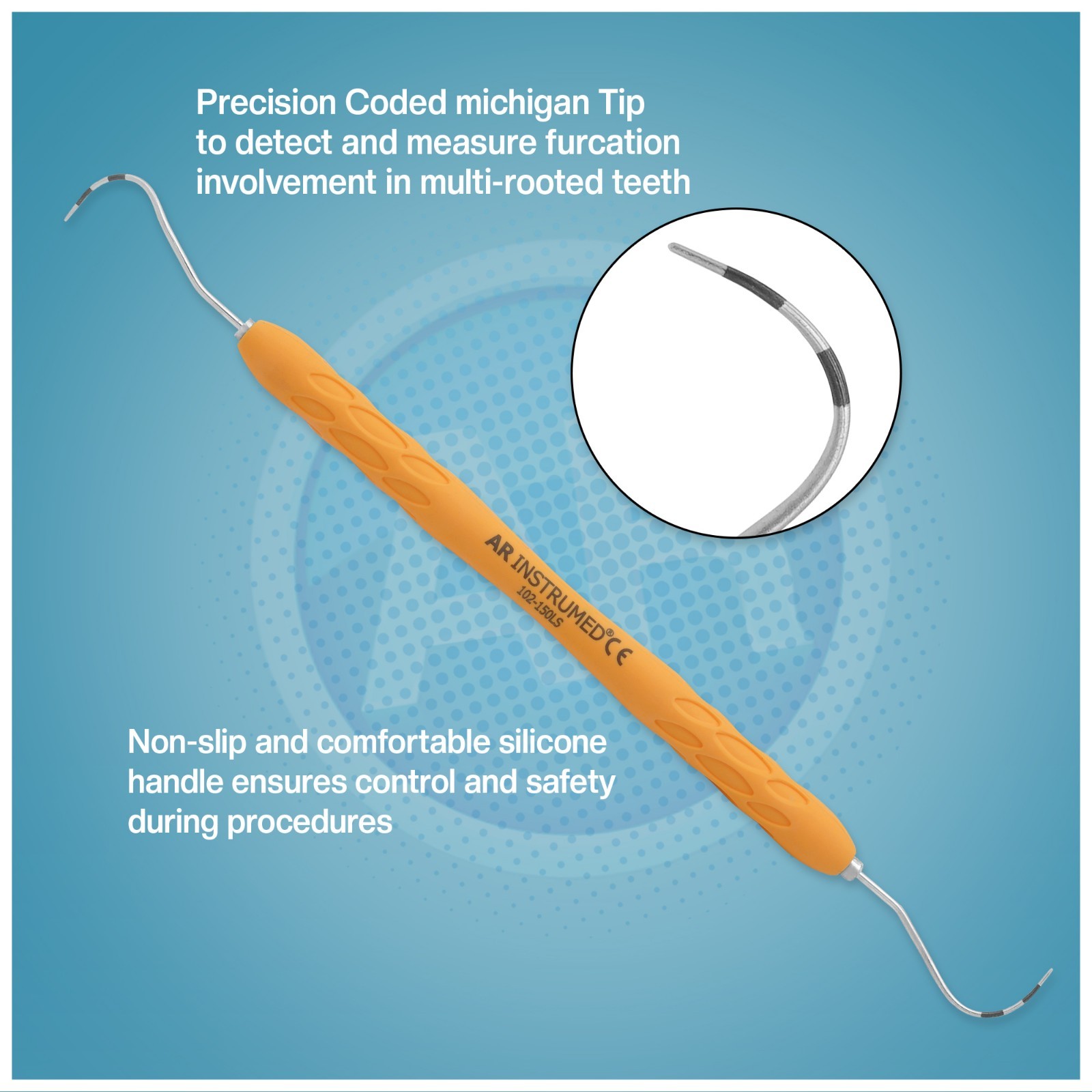 AR Silicone Coated Nabers Probe Color Coated Dental Periodontal Perio Probe