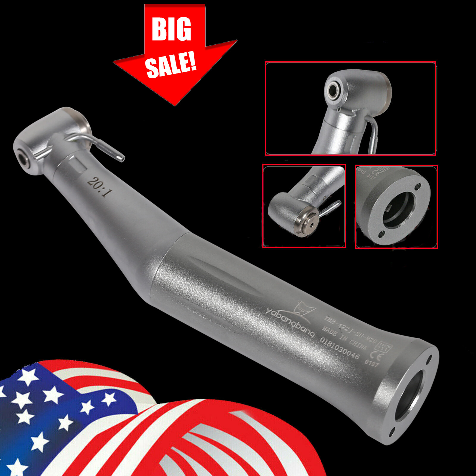 Dental Implant 20:1 Reduction Surgical Contra Angle Handpiece Push Button NY