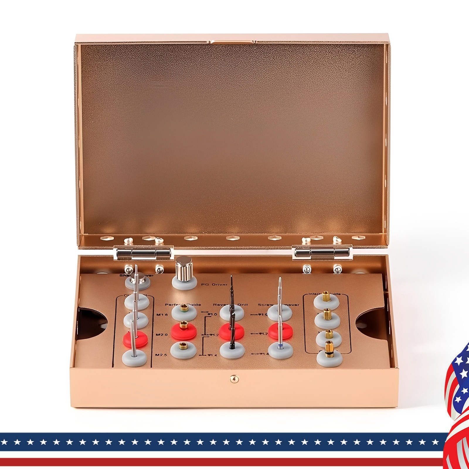 Dental Bur Burs Holder Block Disinfection Box Aluminium Autoclave 9Holes Blue DL
