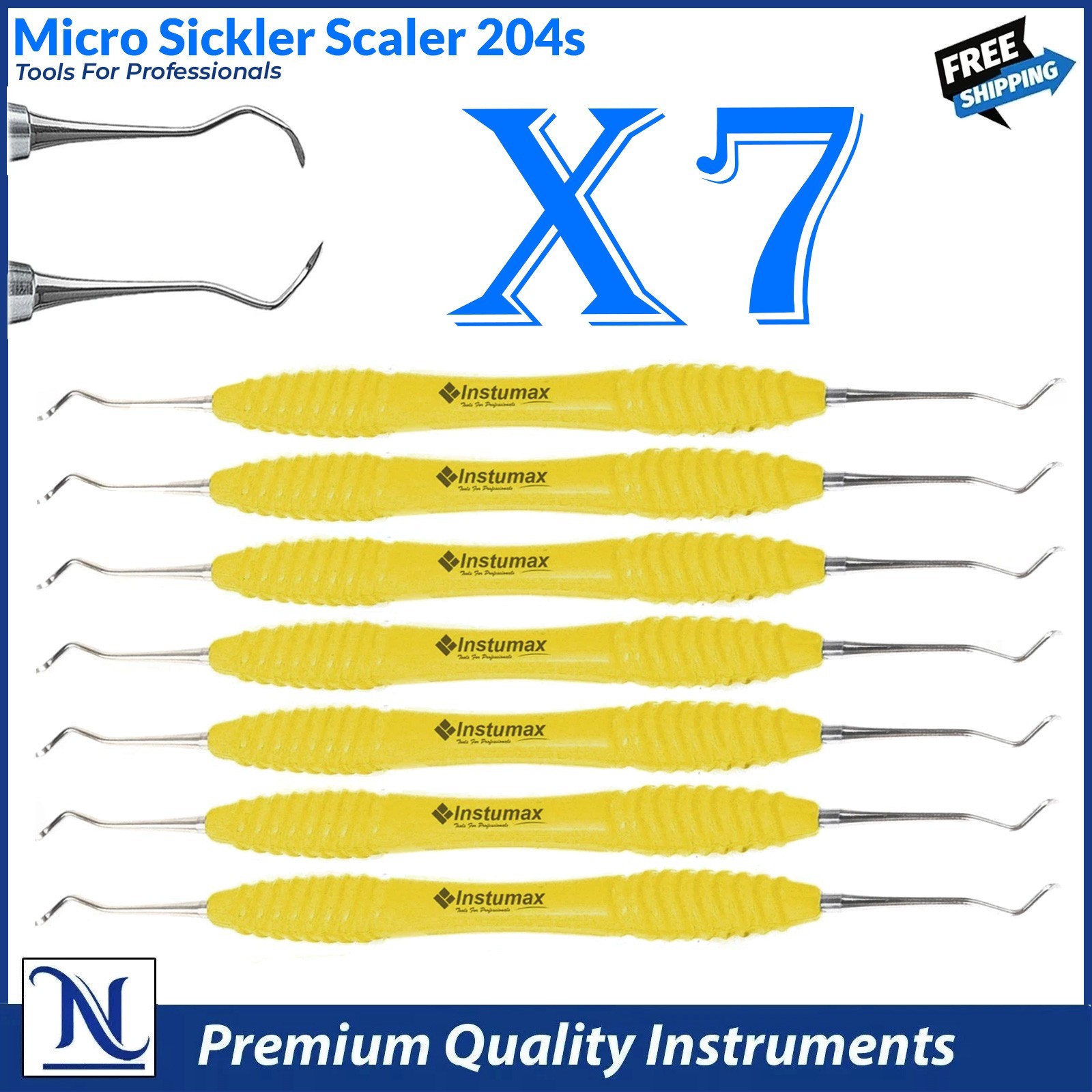 Micro Sickler Scaler 204S Dental Instruments X7 – Premium Stainless Steel.