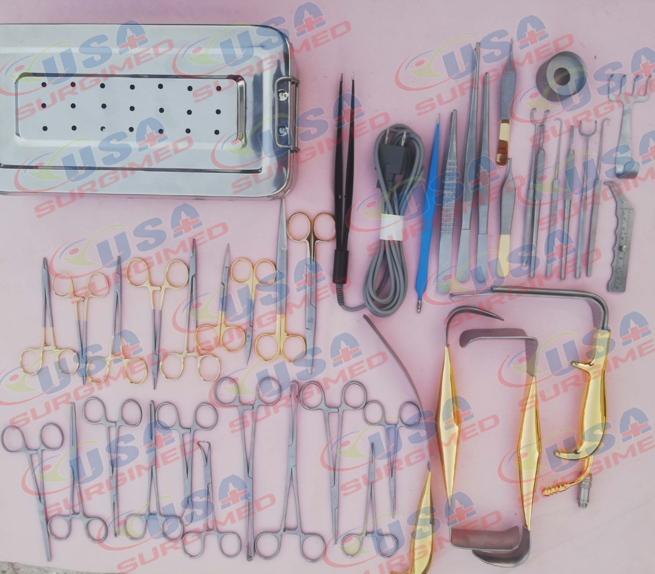 Tebbetts Breast Surgery Instruments Set of 38 PCs, Breast Augmentation Set